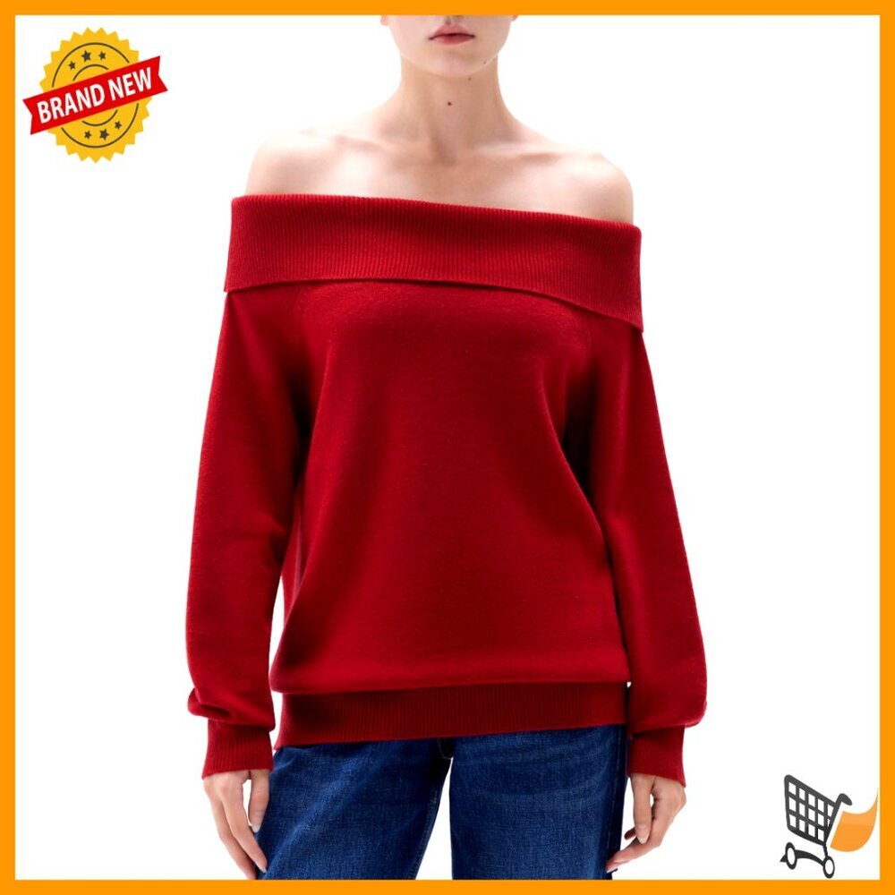 Cashmere Off Shoulder Sweater Oversized Knit Pullover Cozy Chic Fall Winter